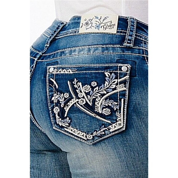 Jean Femme Grace In LA Look At Design Taille 27 - Coupe Bootcut, Occasion Très Bon état